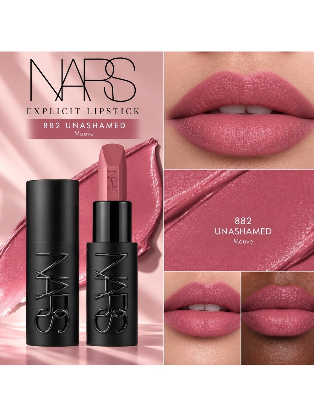 NARS Explicit Lipstick • 882 Unashamed (Mauve) • Brand New in Box